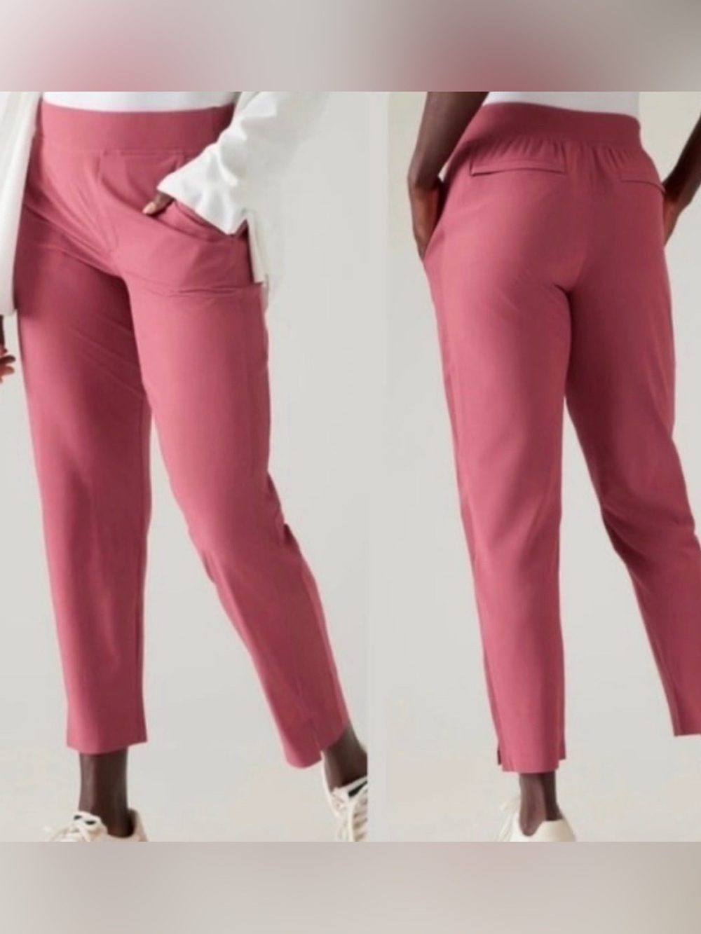 NEW Athleta Brooklyn Ankle Pants in Berry Rose Pink